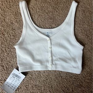 NEW brandy melville white ribbed tank